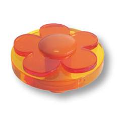 679NA Ручка кнопка детская, цветок оранжевый